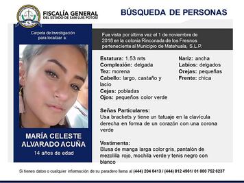 Buscan a la joven María Celeste Alvarado