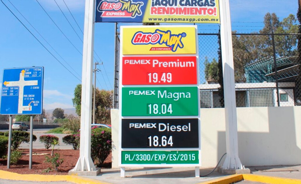 Costo de gasolina en SLP supera los 18 y 19 pesos