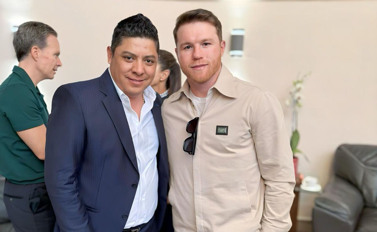 Ricardo Gallardo se reúne con Canelo Álvarez; el boxeador lo felicita por la Arena Potosí