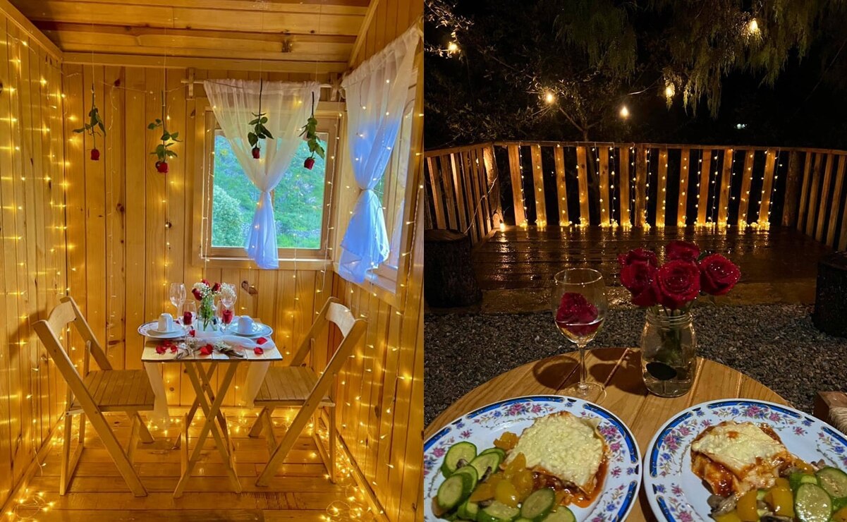 Cenas románticas en Cabañas Cocay . Fotos: FB, Cabañas Cocay