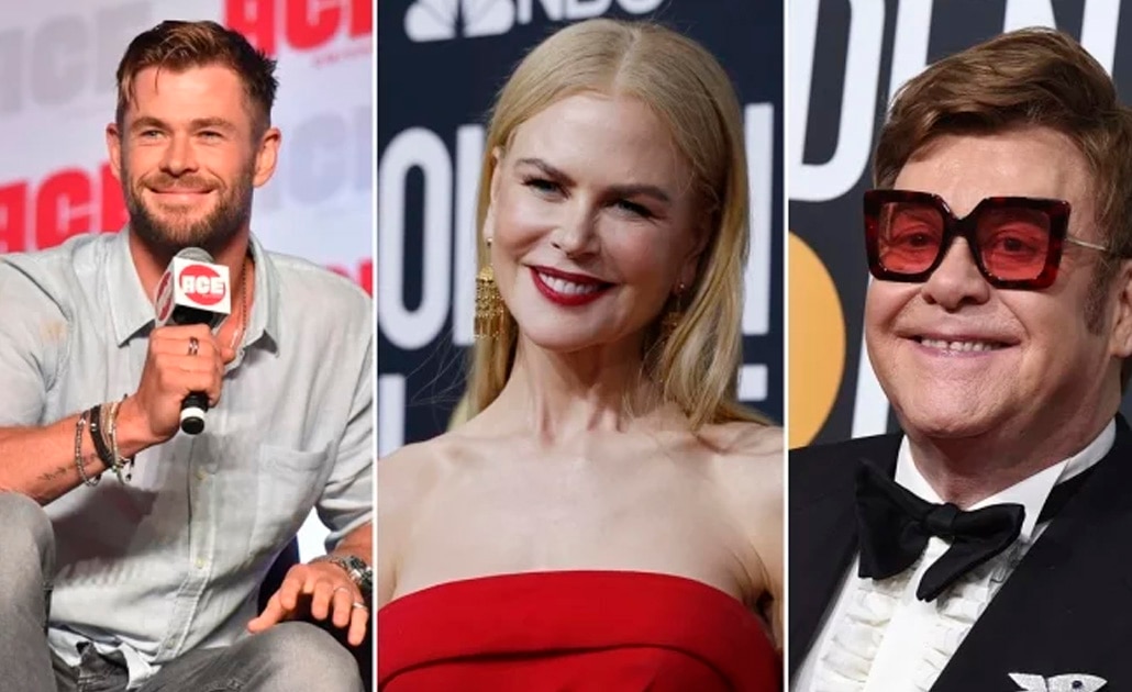 Chris Hemsworth, Nicole Kidman y Elton John, se unen a la lista de famosos que tratan de ayudar. Fotos: AP y Reuters