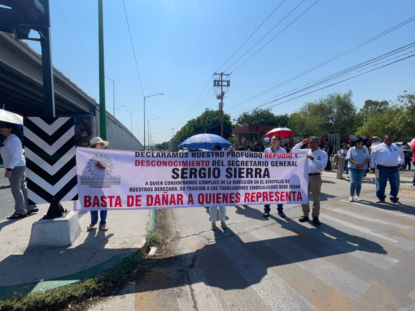 Protesta de docentes del Instituto Tecnológico de SLP. Foto: Humberto Torres
