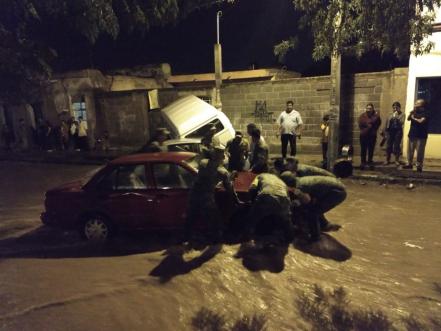 Por tromba en Matehuala SEDENA aplica Plan DN-III-E