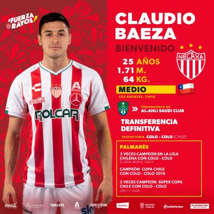 Claudio Baeza llega a los Rayos del Necaxa