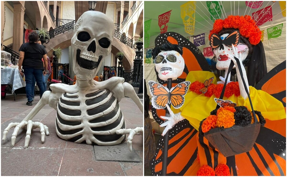 Cartonería representativa del Día de Muertos en la capital de SLP