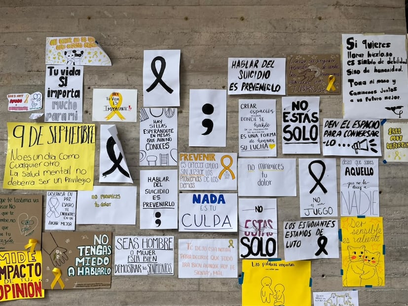 Los estudiantes compartieron mensajes sobre la salud mental