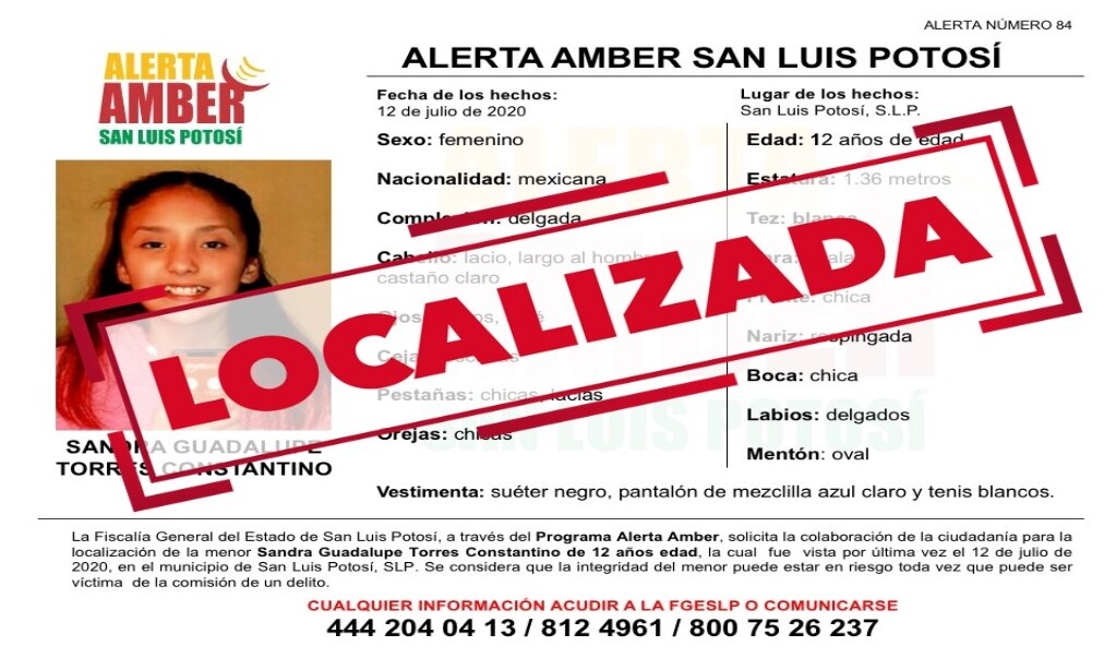 Localizan sana y salva a Sandra, la menor de 12 años desaparecida en la capital