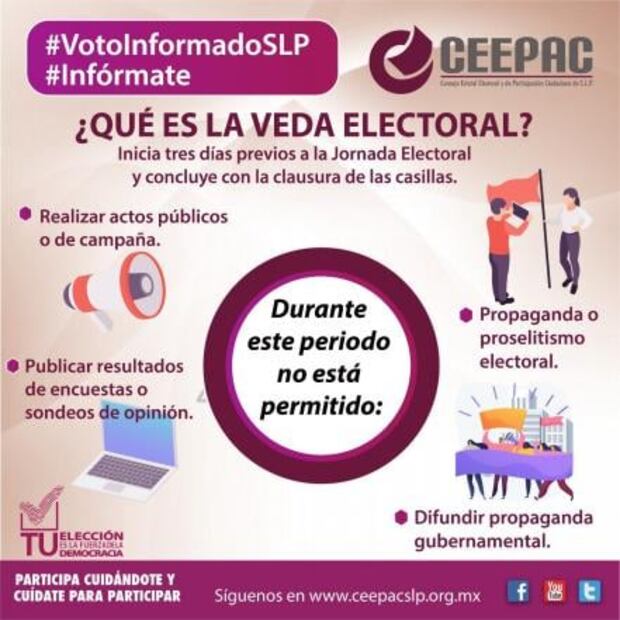 Terminan campañas políticas en SLP, inicia este 3 de junio veda electoral 