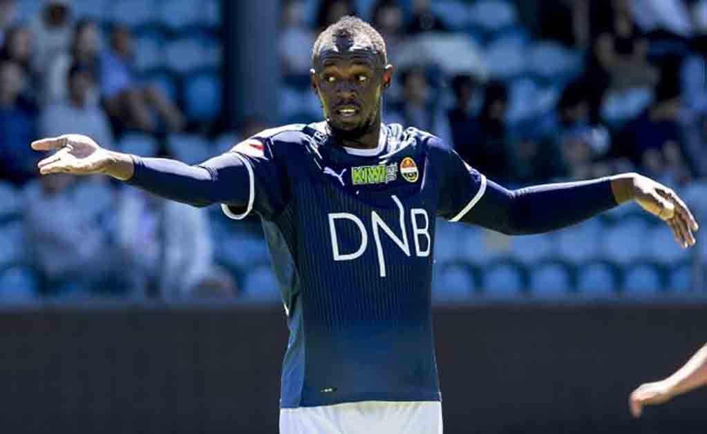 Usain Bolt debuta en el futbol con el '9.58', y pierde