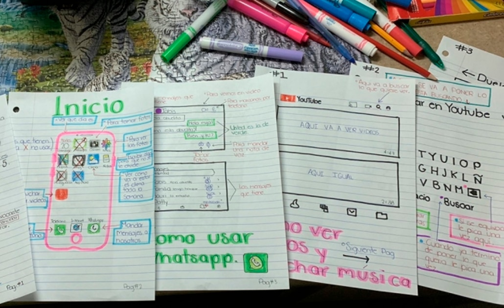 Joven hace guía para que su abuelita aprenda a usar el celular