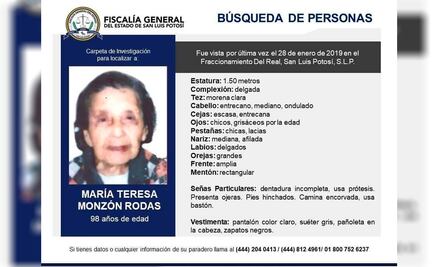 Desaparece mujer de 98 años de edad en fraccionamiento Del Real 