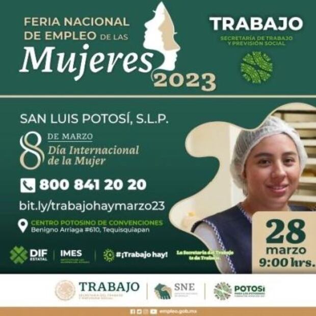 ¡Alista tu CV! Anuncia Secretaría del Trabajo de SLP próxima Feria del Empleo para Mujeres