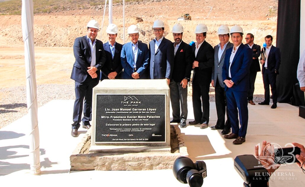 Colocación primera piedra del proyecto "The Park" | Foto: Archivo El Universal San Luis Potosí