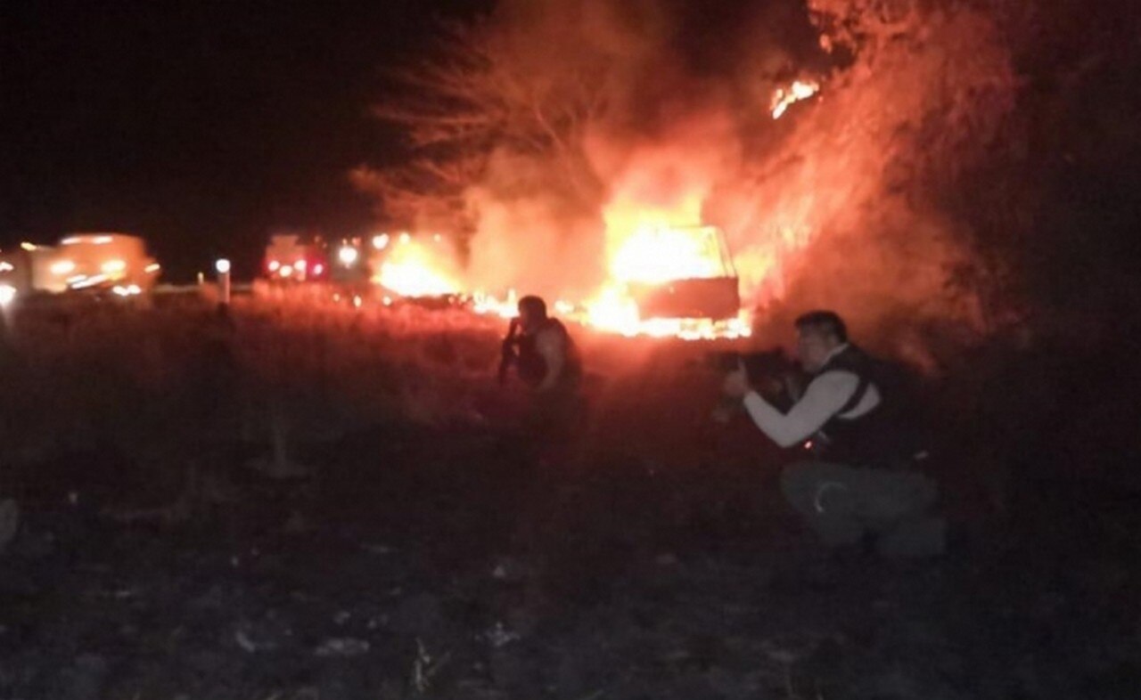 El grupo armado se enfrentó a tiros con elementos de diversas corporaciones en la zona centro de Veracruz. Foto: Especial