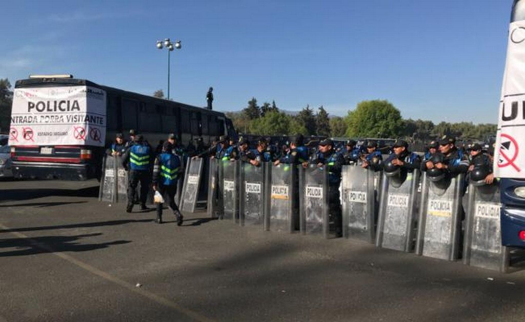 Juan A. Dávalos/El Universal. Elementos de Seguridad Publica en el Estadio Olímpico Universitario a unas horas del Clásico Capitalino del Clausura 201