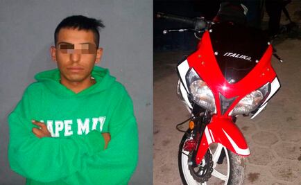 Detienen a hombre por conducir una motocicleta robada 