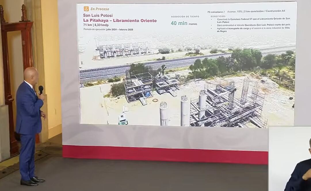 La Pitahaya-Libramiento Oriente: así va la nueva autopista de SLP que conectará con la 57. Foto: Captura de video