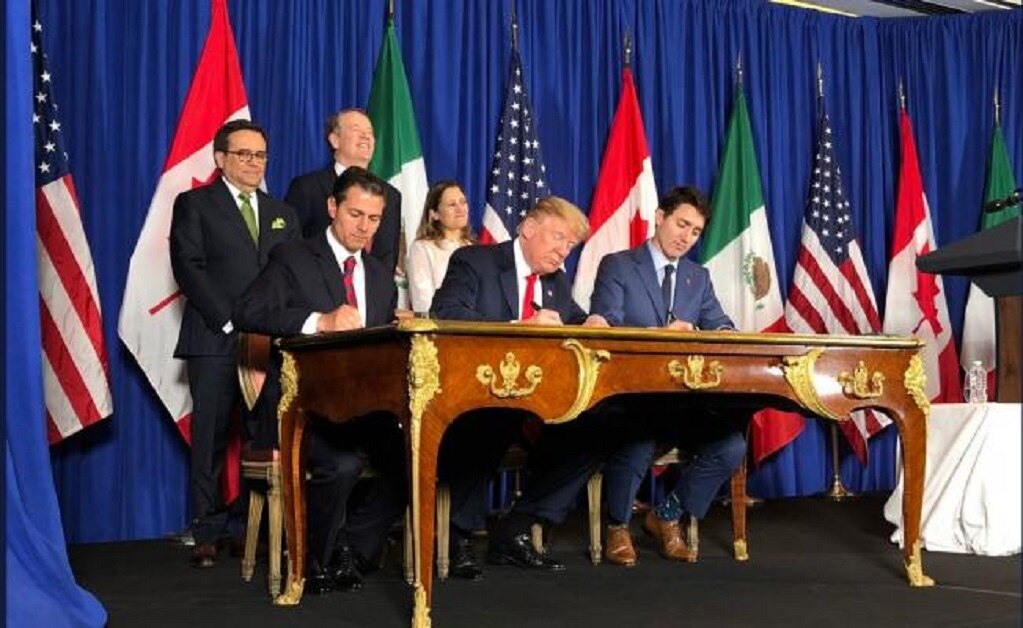 México, Estados Unidos y Canadá firman T-MEC, en el marco del G-20