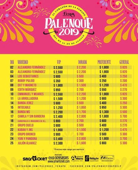 Presentan cartel del Palenque de la FENAPO 2019 