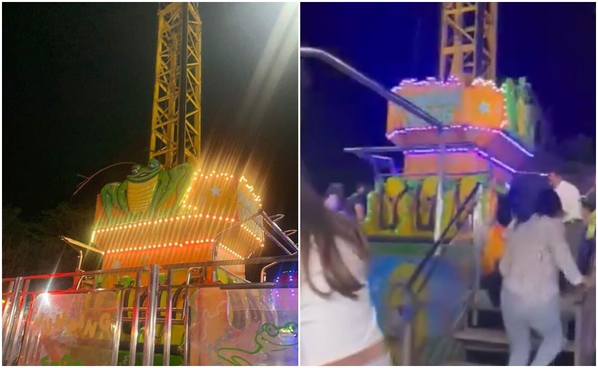 El juego mecánico era parte de los atractivos de la Feria Nacional de la Huasteca. Fotos: Capturas de video