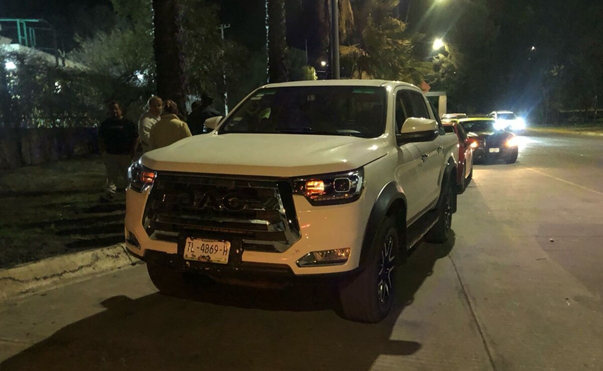 Camioneta que chocó el funcionario municipal de SLP. Foto: Cortesía