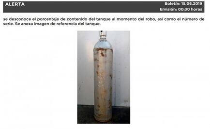 Por robo de cilindro con gas cloro altamente peligroso alerta en 8 estados 