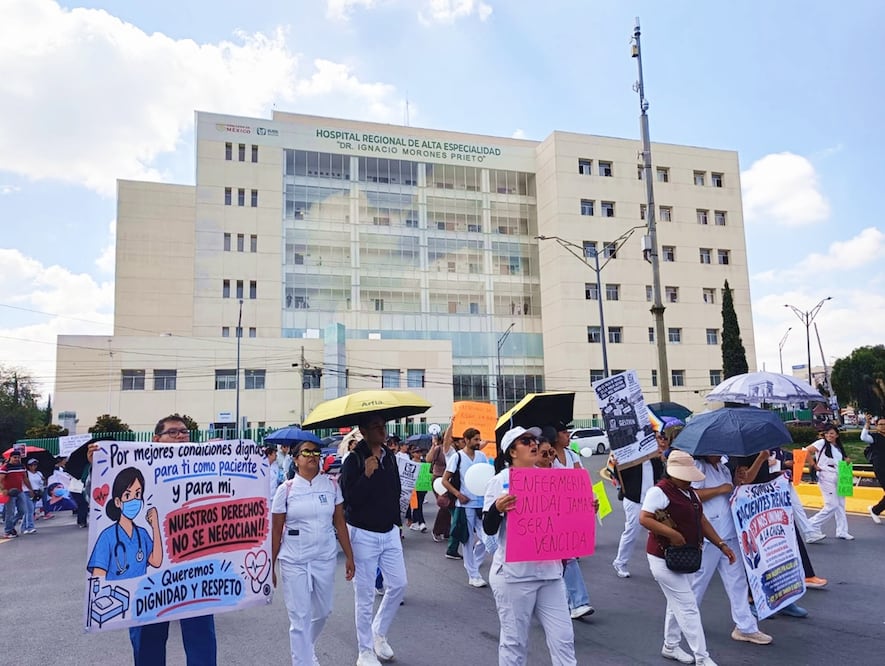 Personal de salud mantienen protestas en la capital de SLP. Fotos: Jazmín Ramírez