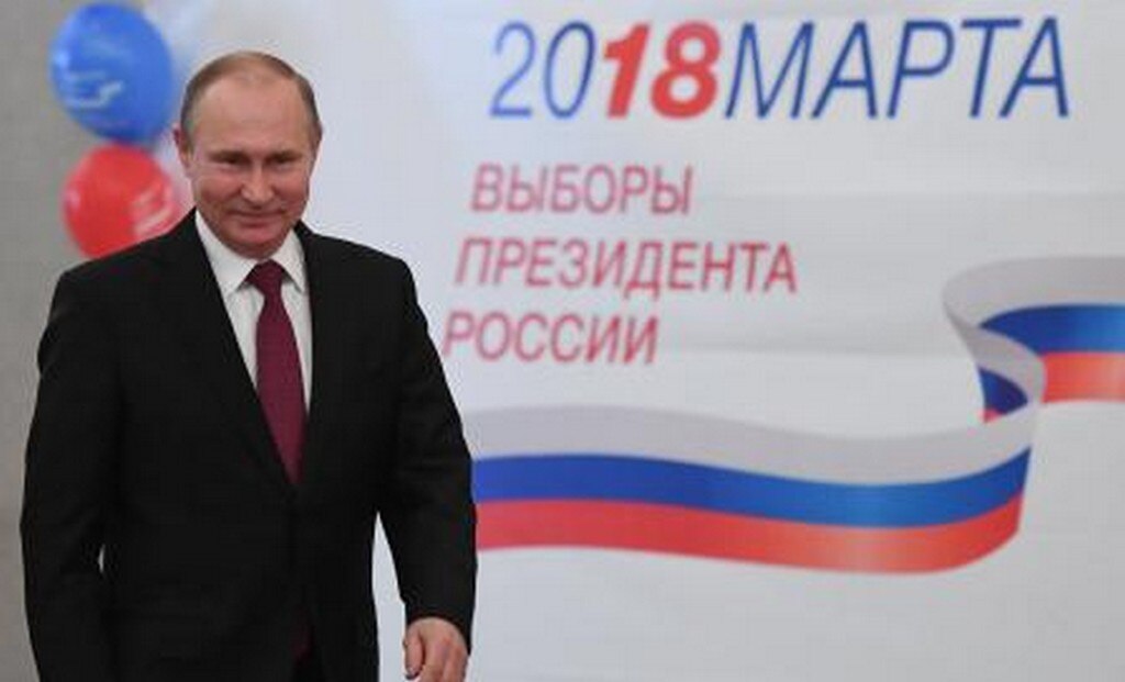 Putin, de 65 años, dio las gracias a las decenas de millones de personas que le votaron y le permitieron ser reelegido (Foto: AFP)