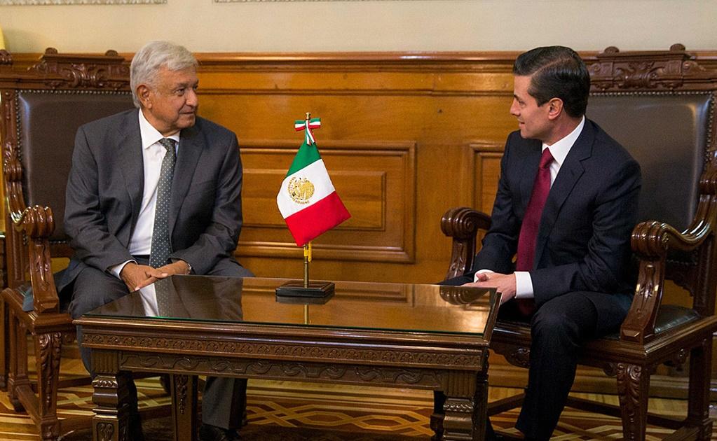AMLO y Peña Nieto en reunión en en el despacho presidencial. (FOTO: Presidencia)