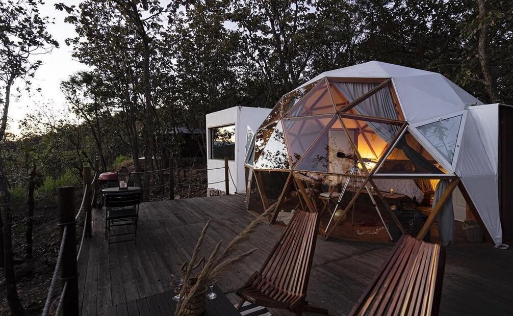 Hotel Fisterra en San Nicolás Tolentino, SLP. Foto: FB@ Fisterra Luxury Eco-Camping