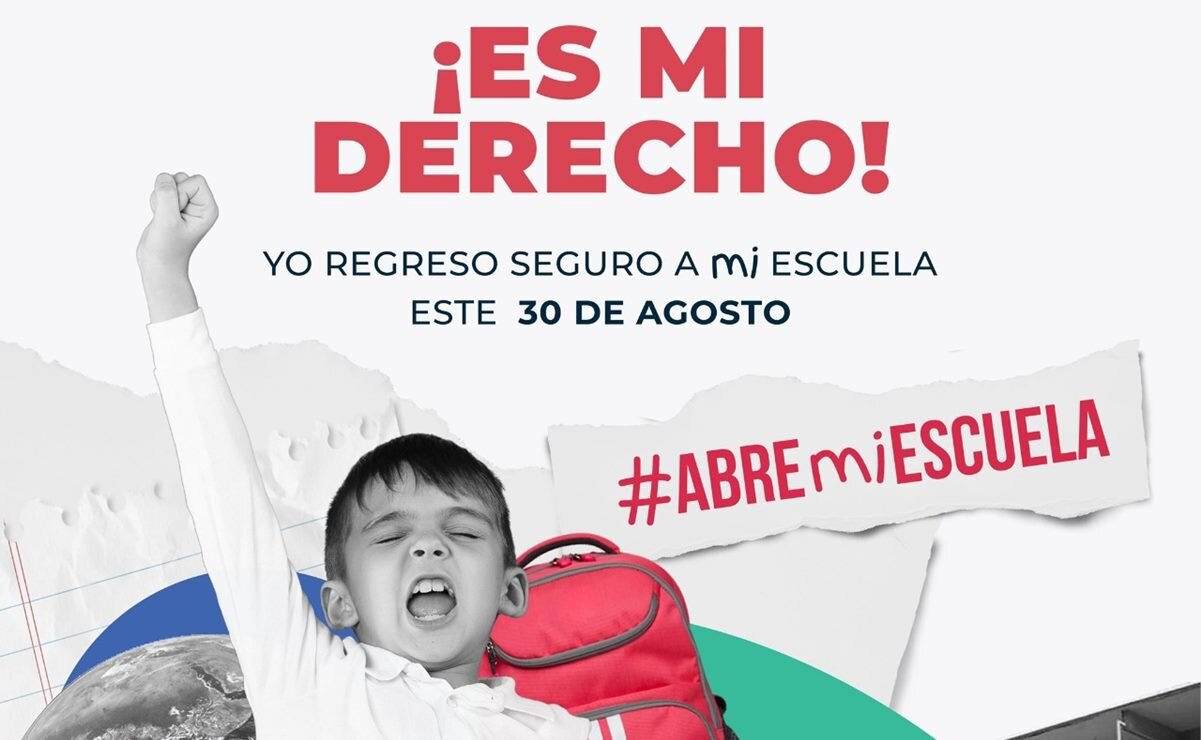 Convoca Abre Mi Escuela a nueva movilización para exigir regreso a clases presenciales. Foto: Especial