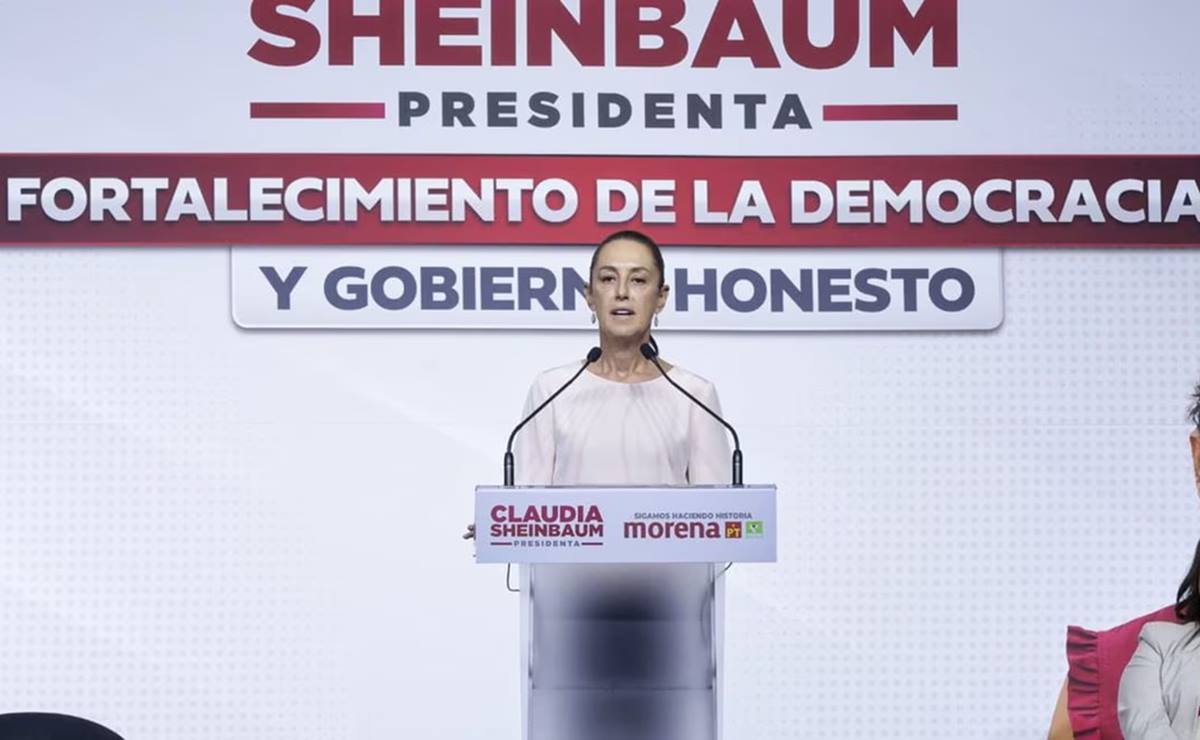Claudia Sheinbaum presentó el eje de su campaña “Fortalecimiento de la democracia y gobierno honesto”. Foto: Fernanda Rojas / EL UNIVERSAL
