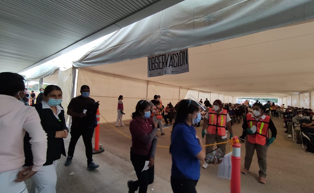 Instalan módulos de vacunación en zona industrial de SLP; estarán abiertos hasta el 25 de marzo. Foto: Especial