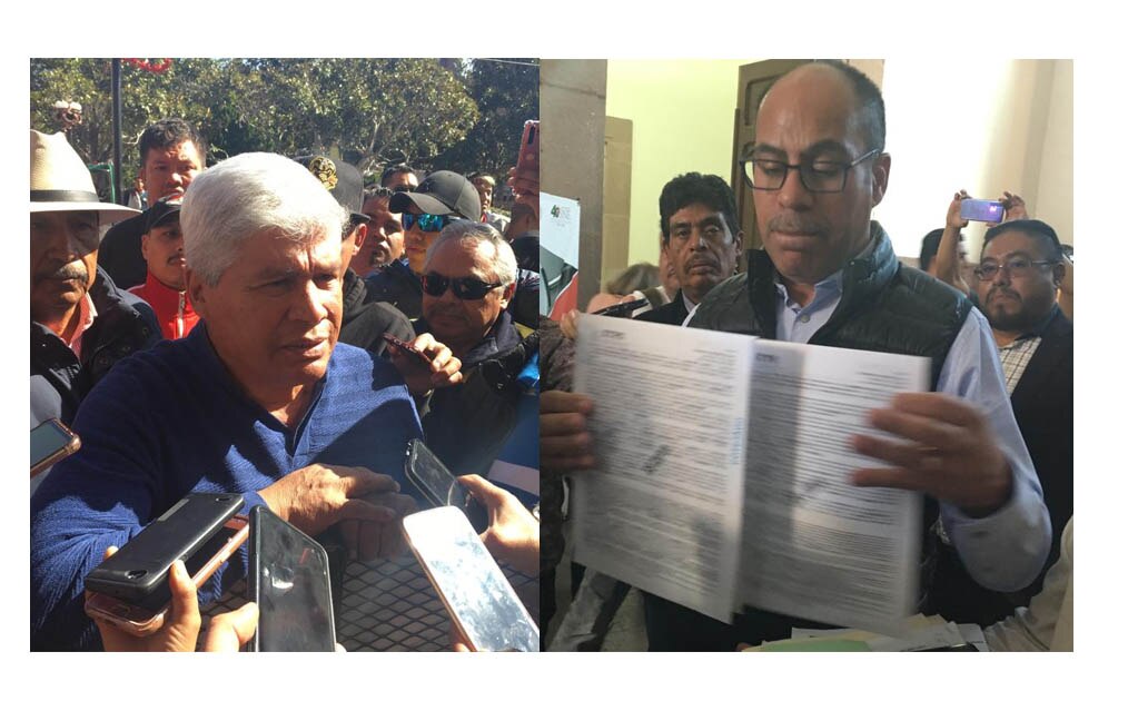 Ferrocarrileros pelean a las afueras de Palacio de Gobierno