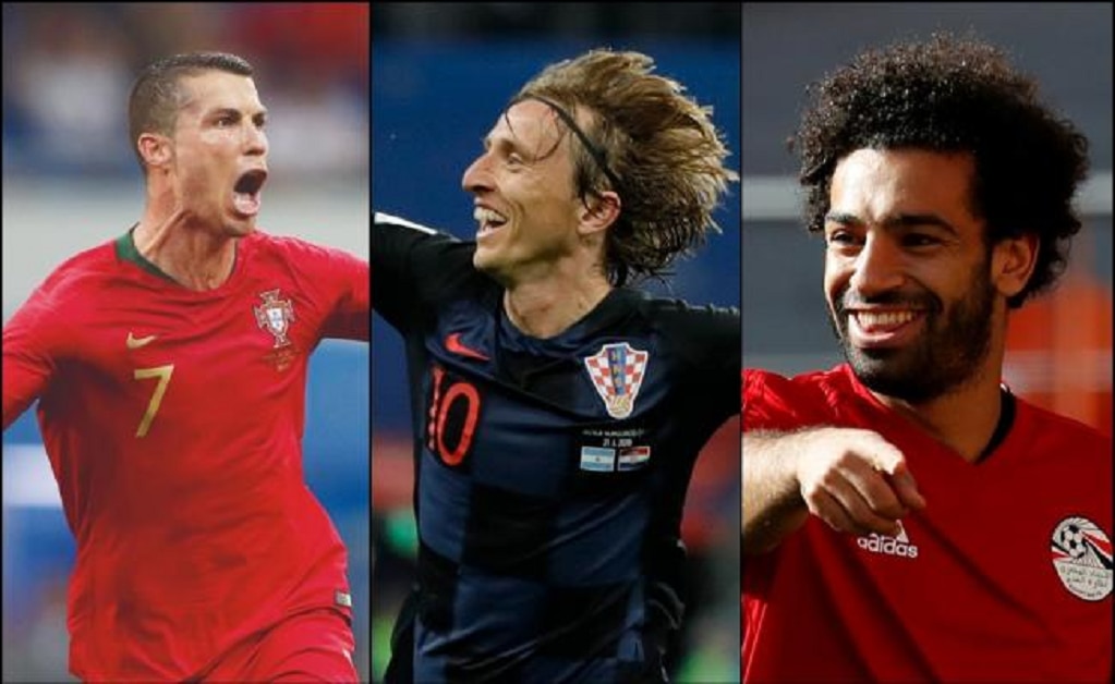  Cristiano, Modric y Salah, por The Best 2018