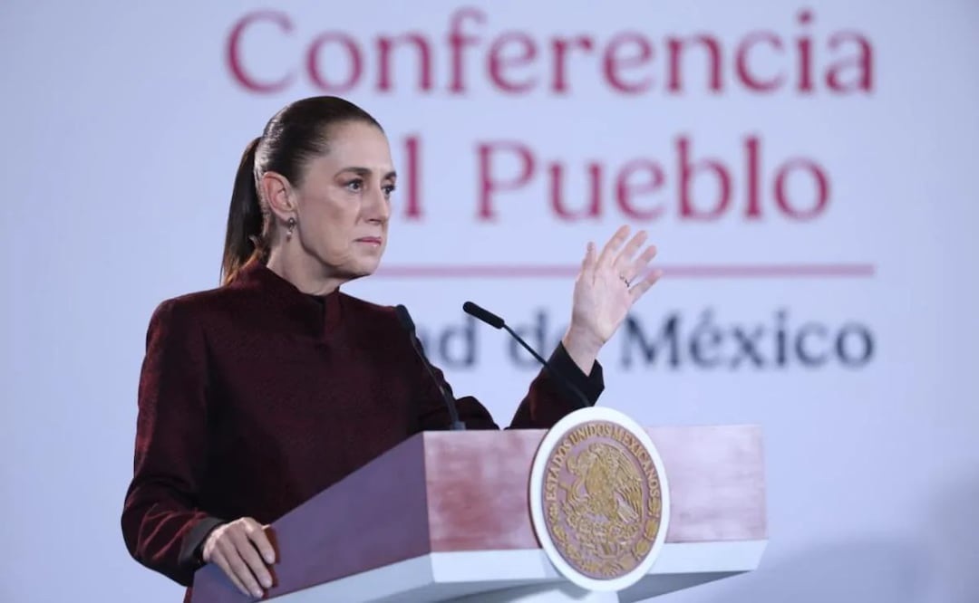 Presidenta Claudia Sheinbaum durante su conferencia de prensa “La Mañanera del Pueblo desde Palacio Nacional (23/10/2026). Foto: Luis Camacho / EL UNIVERSAL