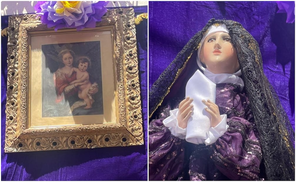 En honor a la Virgen de Dolores se coloca el altar del Viernes Santo