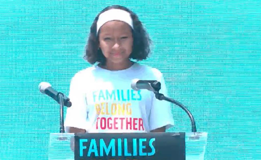 Leah, la niña que alzó la voz contra Trump y su política de separar a familias migrantes