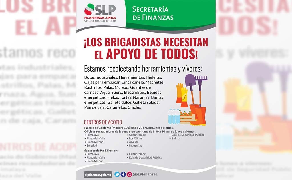 Habilitan oficinas recaudadoras de Secretaría de Finanzas como centros de acopio