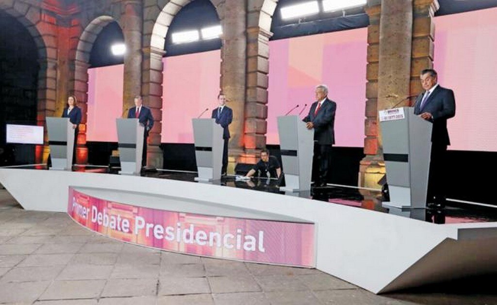 Los cinco candidatos participaron en un nuevo formato para debates a la Presidencia de la República impulsado por el Instituto Nacional Electoral. (INE)
