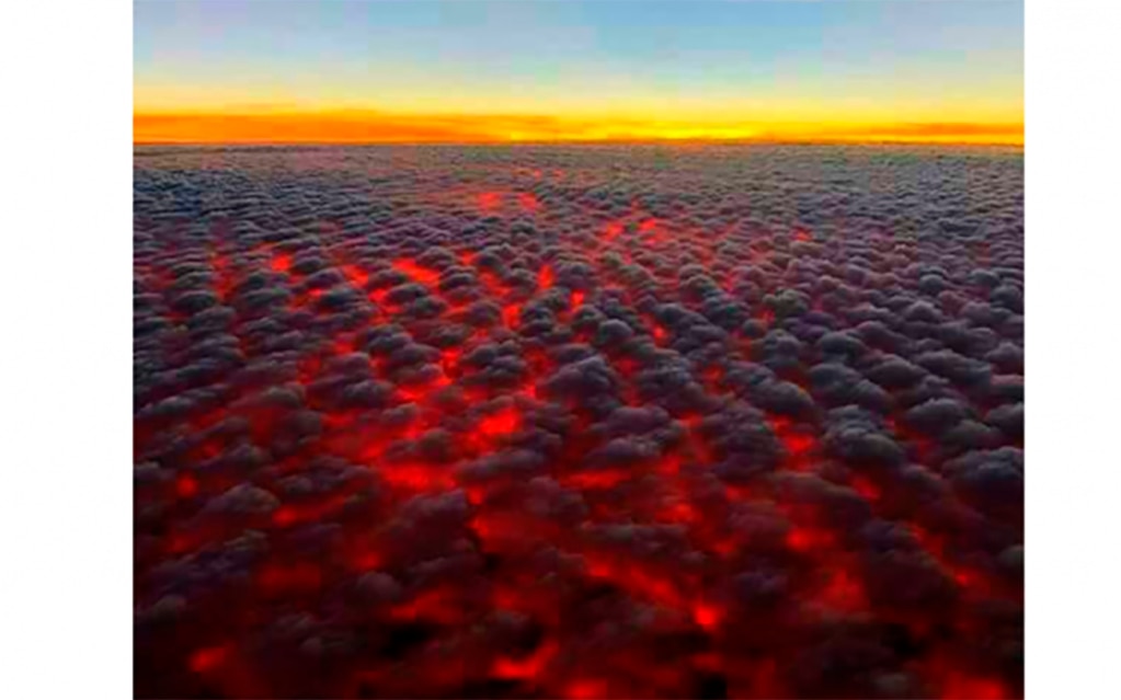 Falsa, foto viral del cielo sobre incendios de California