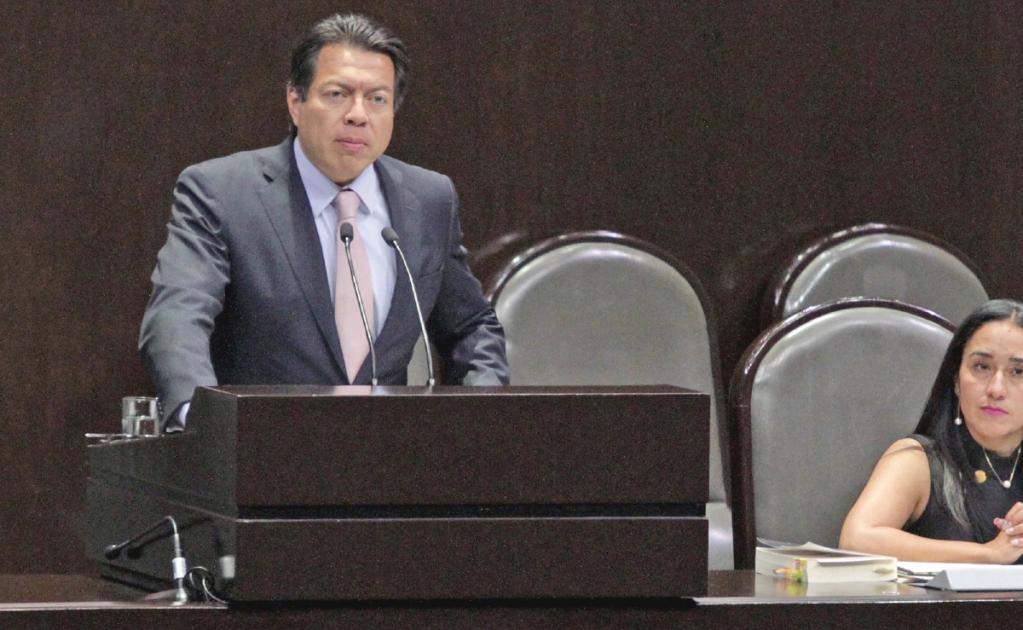 Mario Delgado presentó la iniciativa de reforma que prevé, entre otras cosas, la creación de las secretarías de Bienestar y de Seguridad y Protección Ciudadana. Foto: CARLOS MEJÍA. EL UNIVERSAL