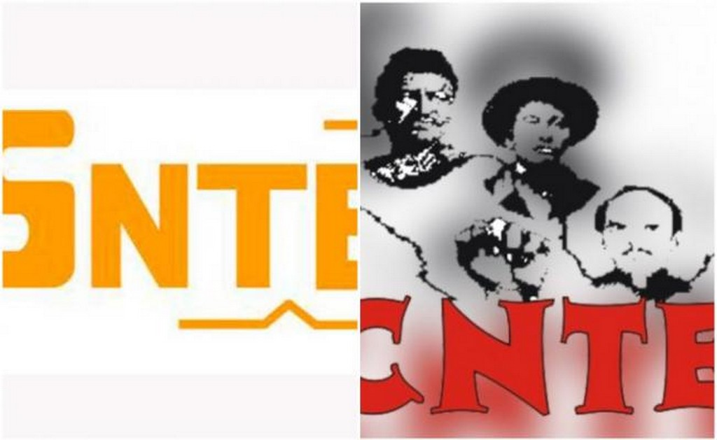 Logotipos del SNTE y la CNTE. FOTOS: ESPECIALES