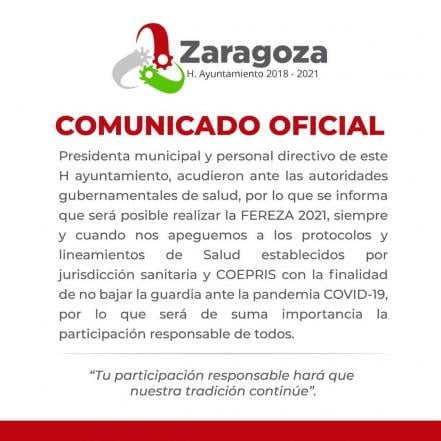 Feria Regional de Zaragoza se realizará en junio; será el primer acto masivo en SLP