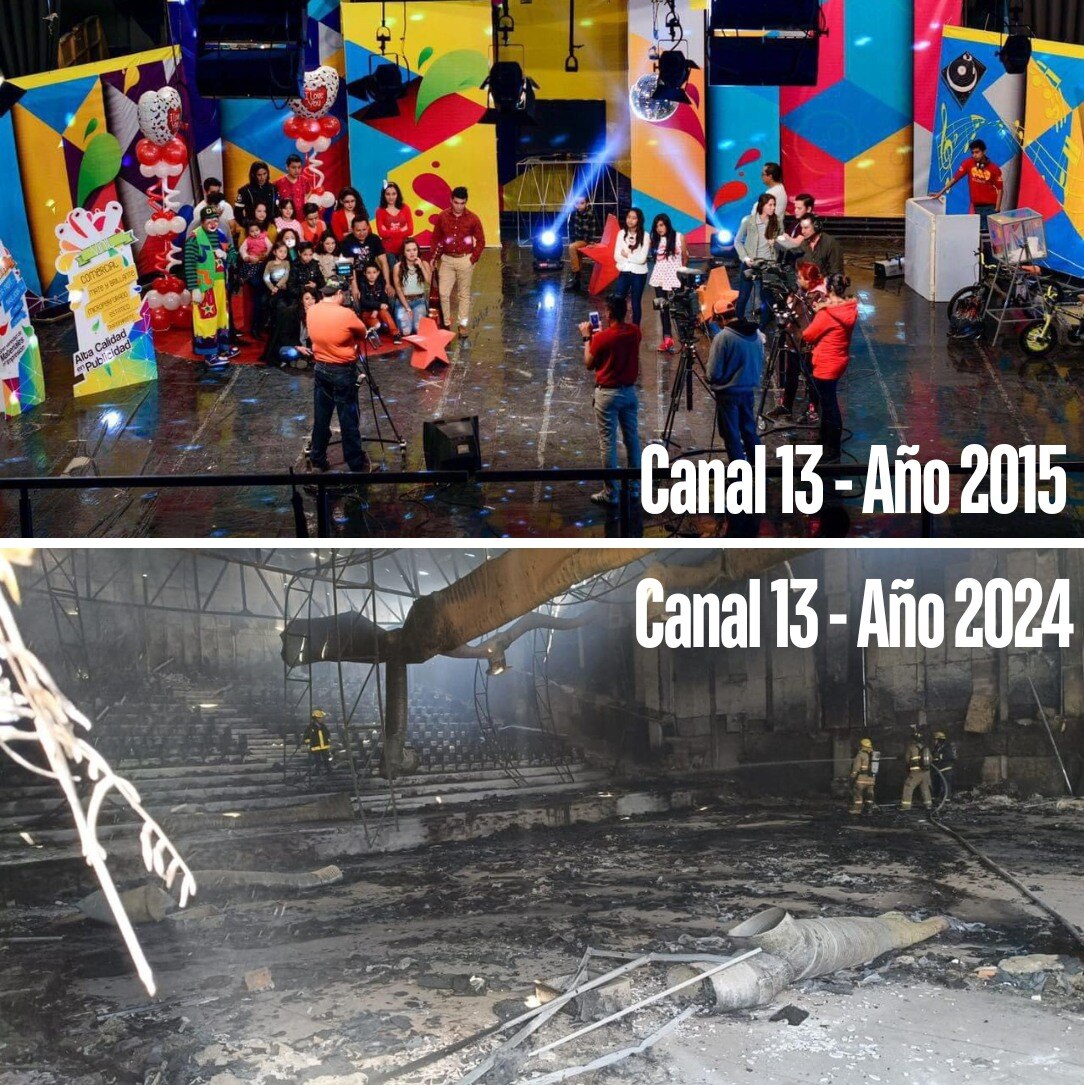 Así quedó el que fue por años el teatro estudio de Canal 13. Tomada de Facebook Burbujitas Canal 13.