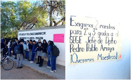 Padres de familia cierran la telesecundaria Flores Magón, en SPL, en protesta por falta de maestros 