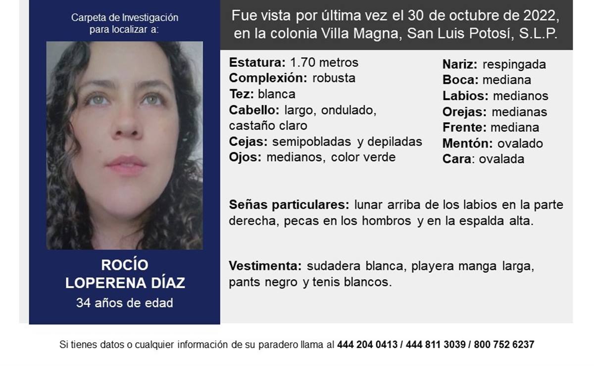 Reportan desaparición de una mujer de 34 años de edad, fue vista por última vez en SLP