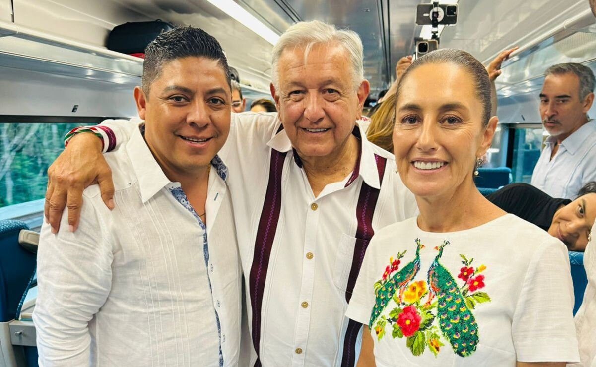 Con AMLO y Sheinbaum, Ricardo Gallardo reconoce impulso económico del Tren Maya