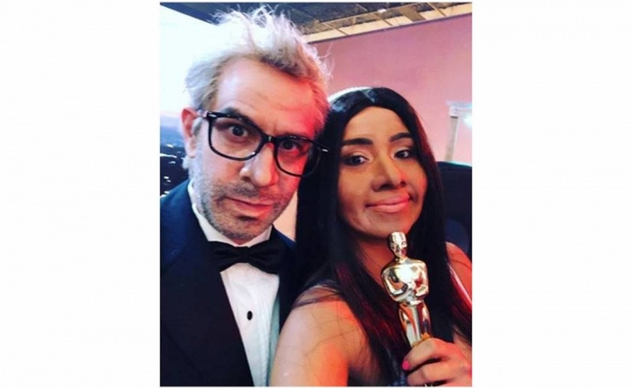Yeka Rosales recientemente publicó fotos y videos en redes sociales en los aparece con la cara pintada parodiando a la estrella de ROMA nominada al Oscar. Foto: Instagram