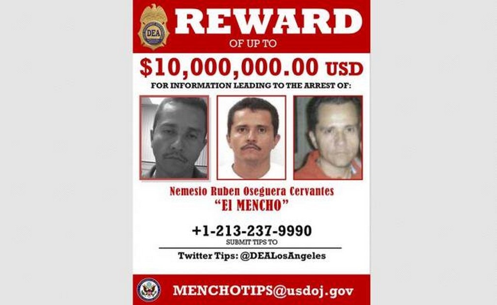  EU sube a 10 millones de dólares la recompensa por "El Mencho"